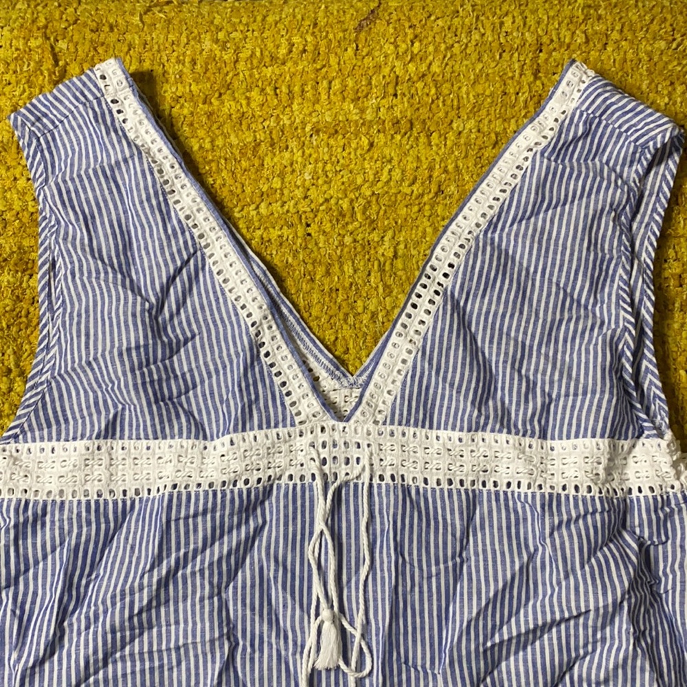 J.Crew Striped Eyelet Tunic Cover Up